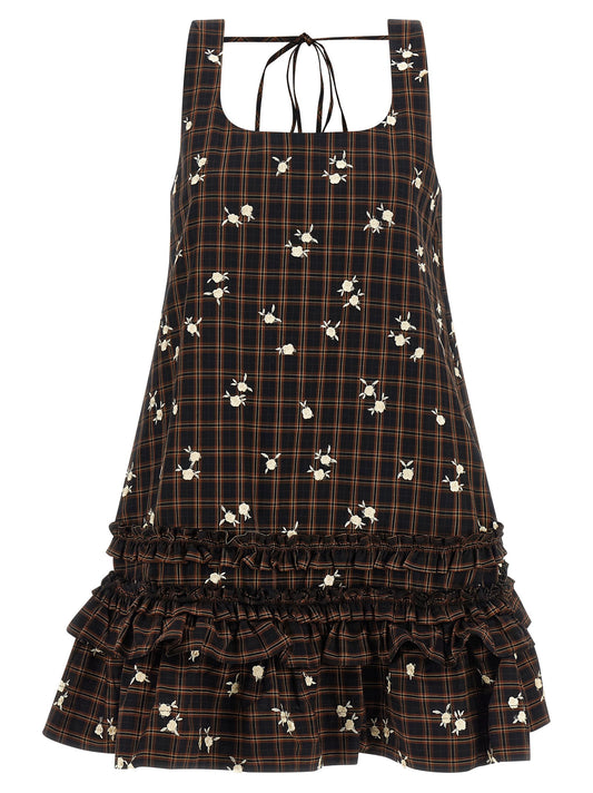 Ganni Check Flower Dress