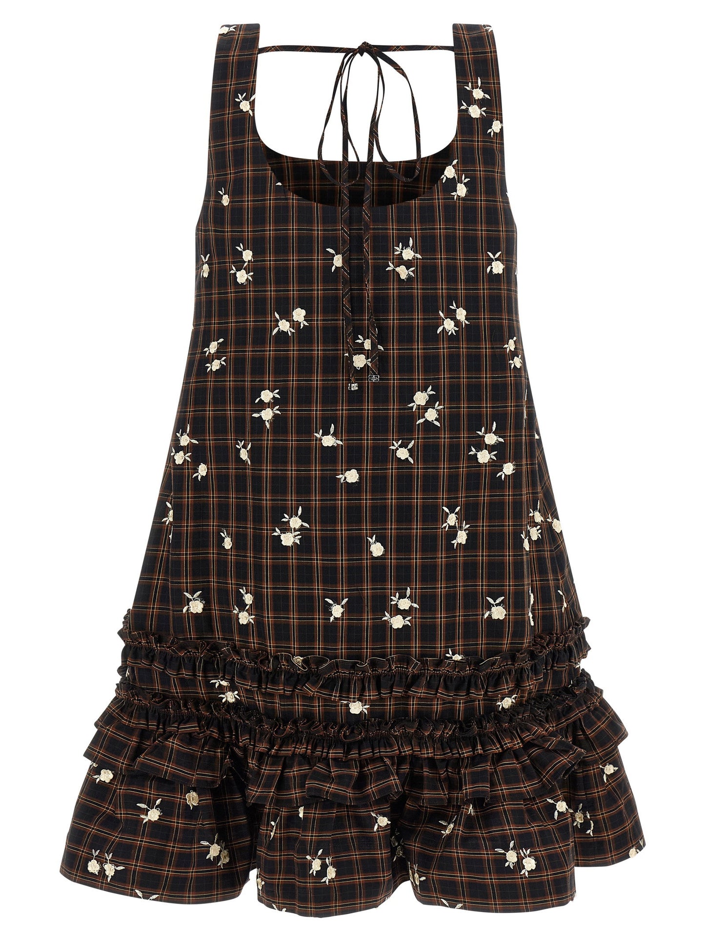 Ganni Check Flower Dress