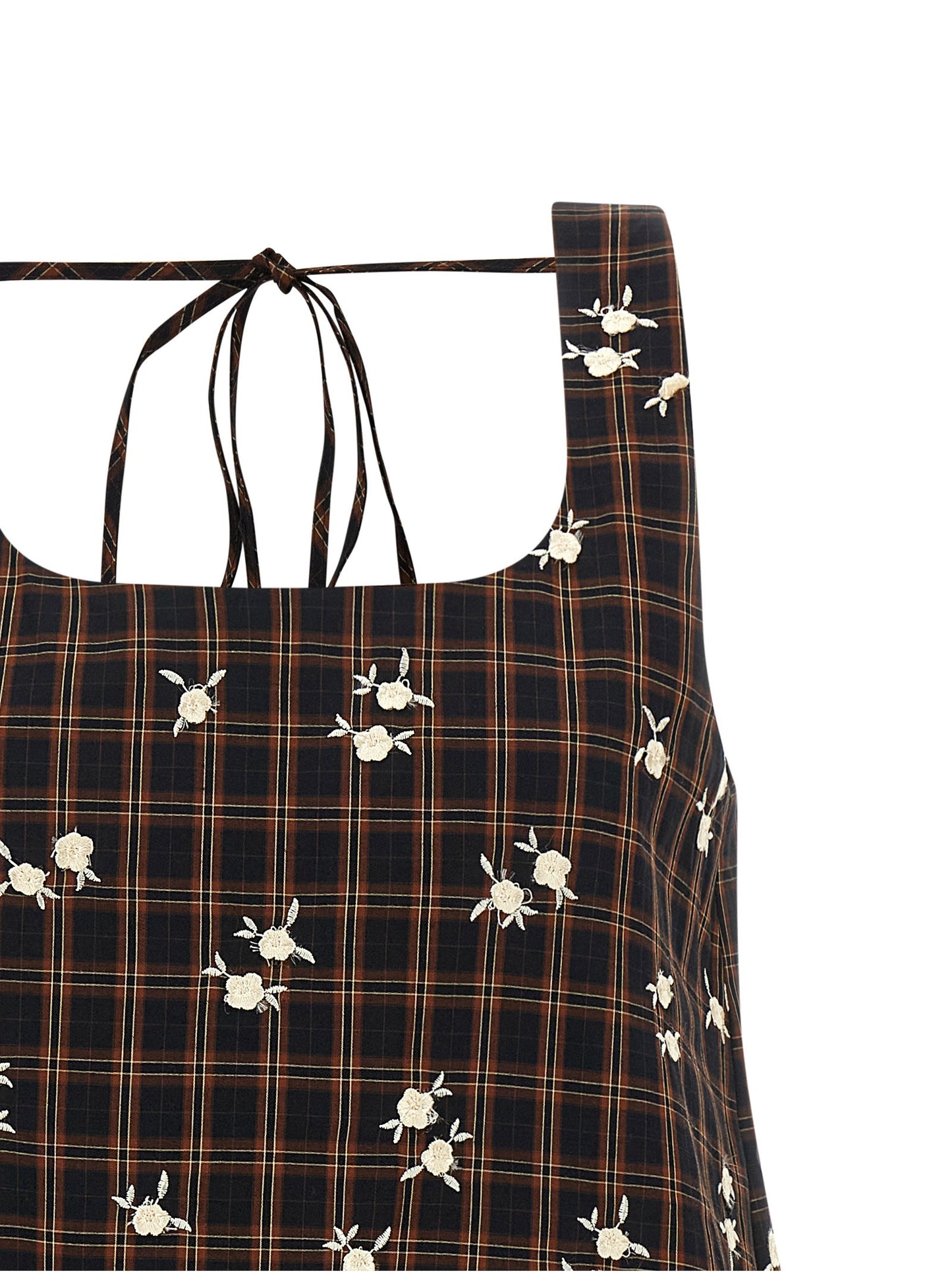 Ganni Check Flower Dress