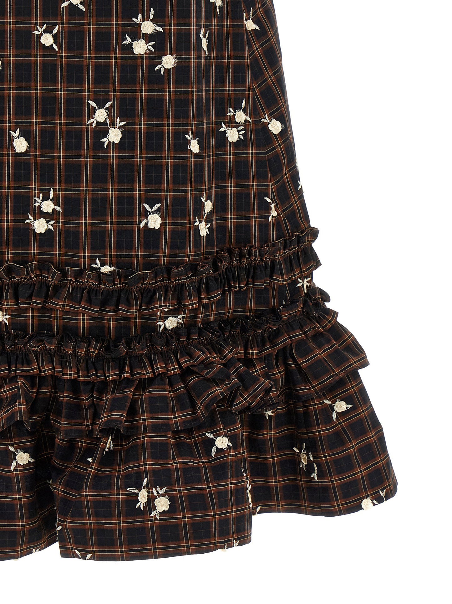 Ganni Check Flower Dress