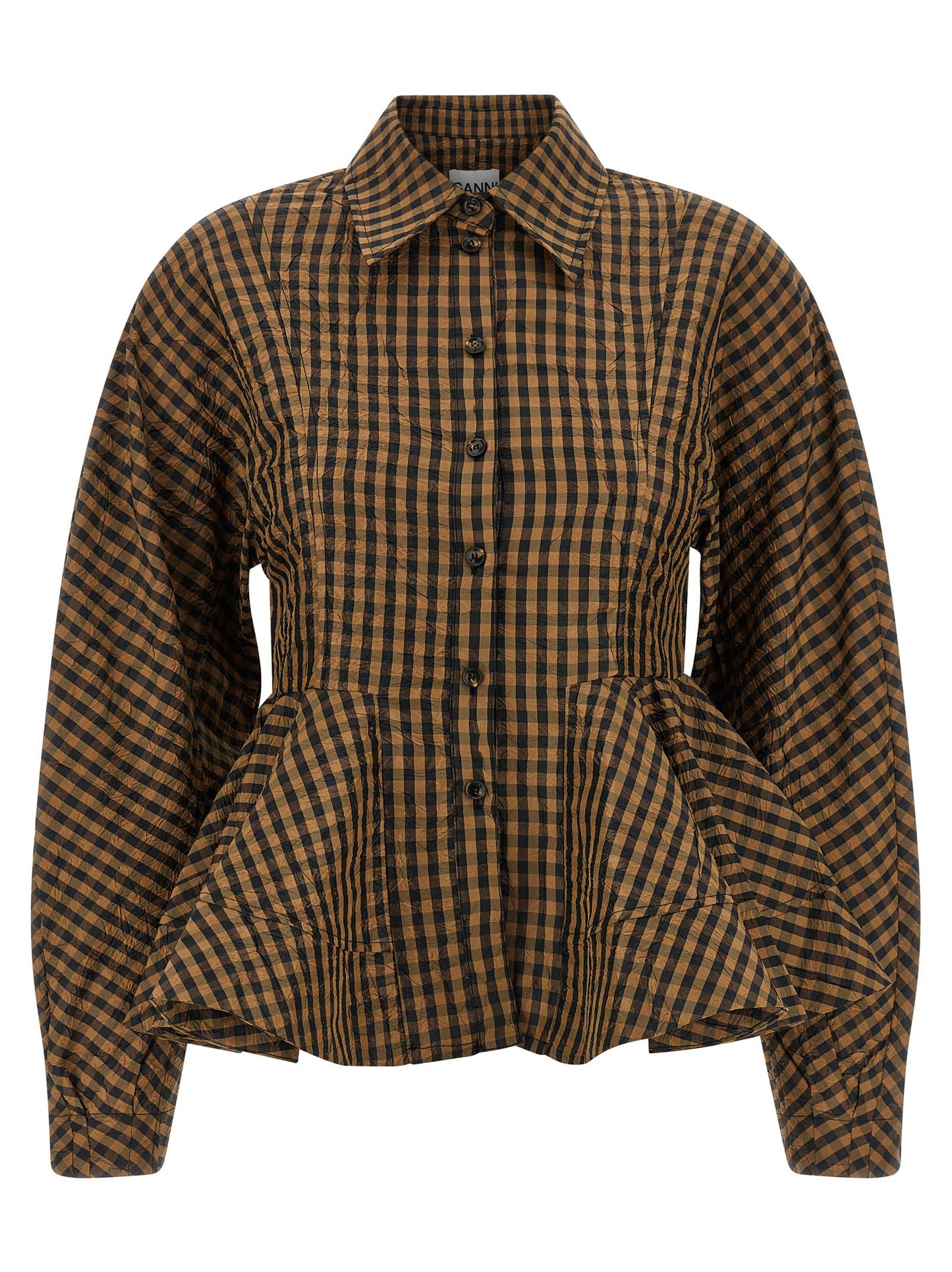 Ganni Crinckled Taffetà Blouse