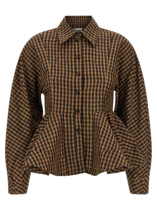 Ganni Crinckled Taffetà Blouse