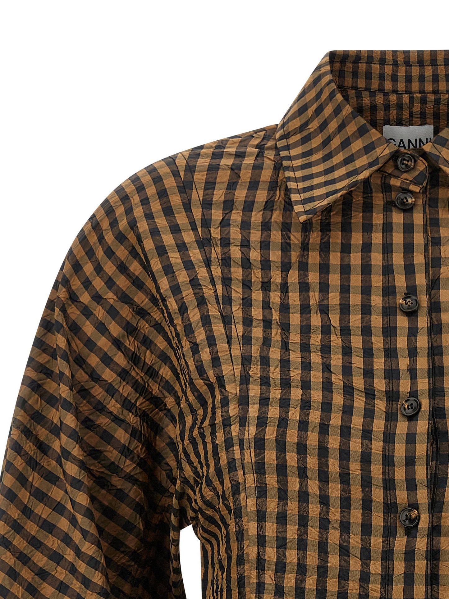 Ganni Crinckled Taffetà Blouse