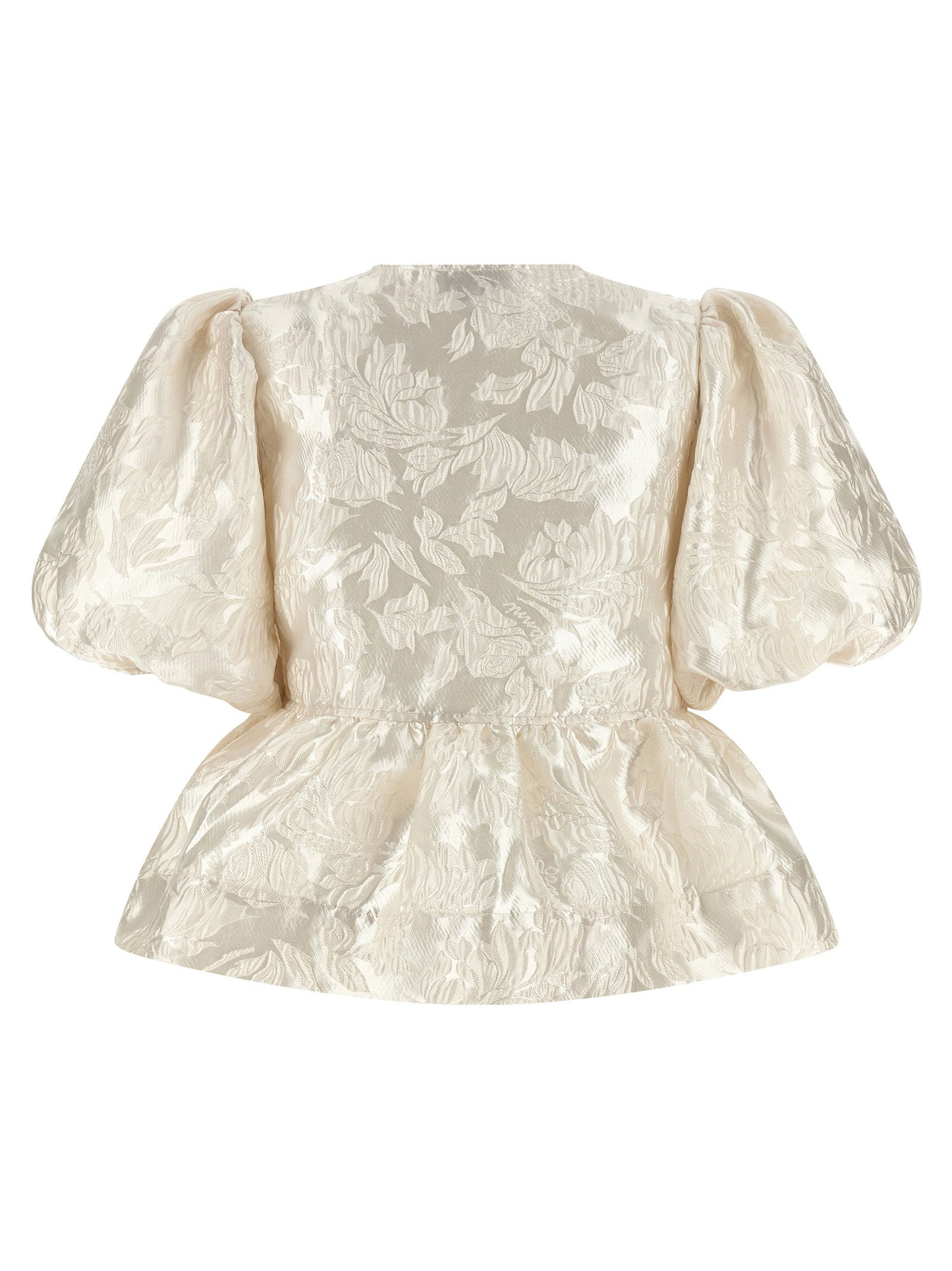 Ganni Satin Peplum Blouse