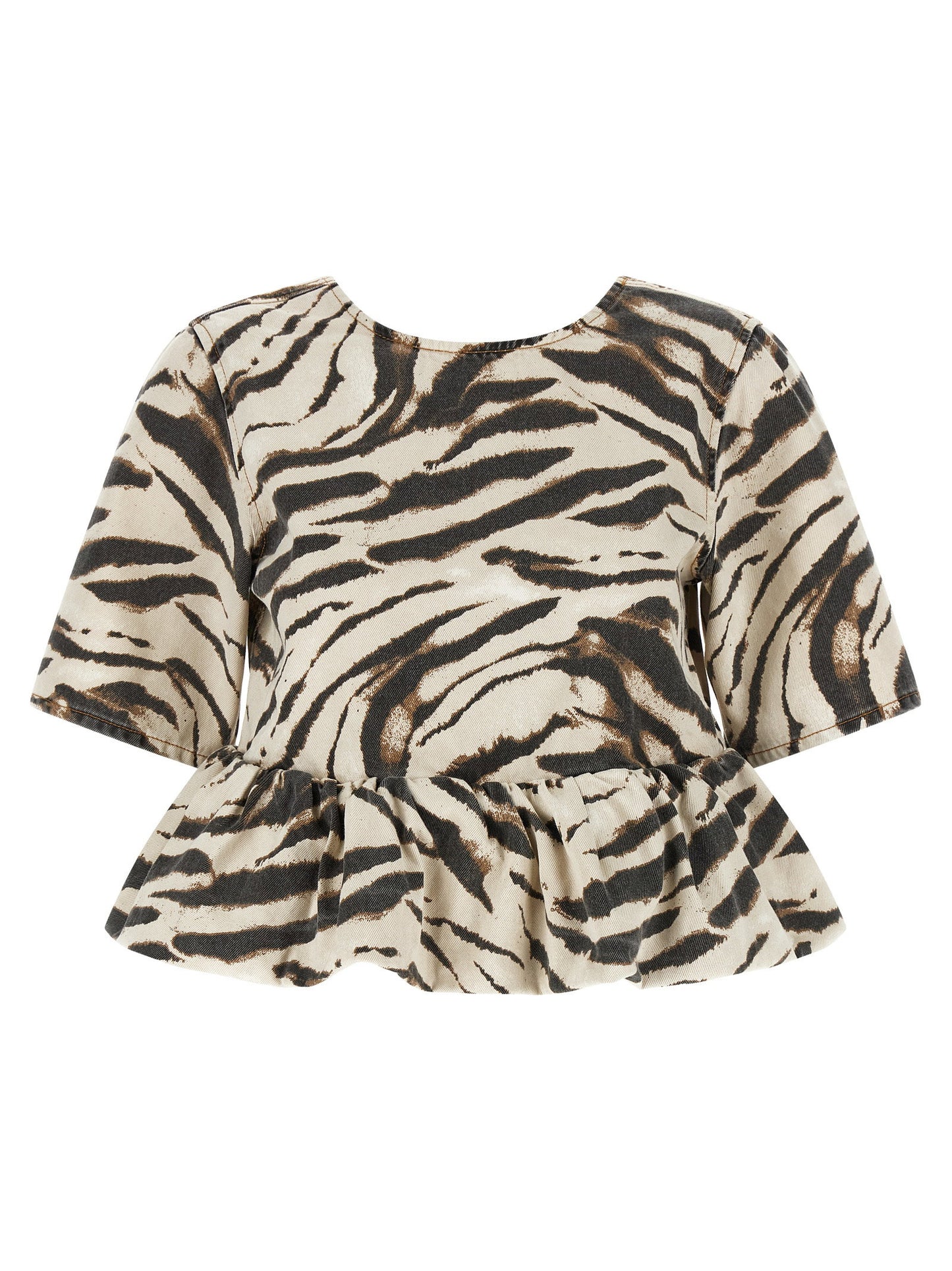 Ganni Zebra Denim Top