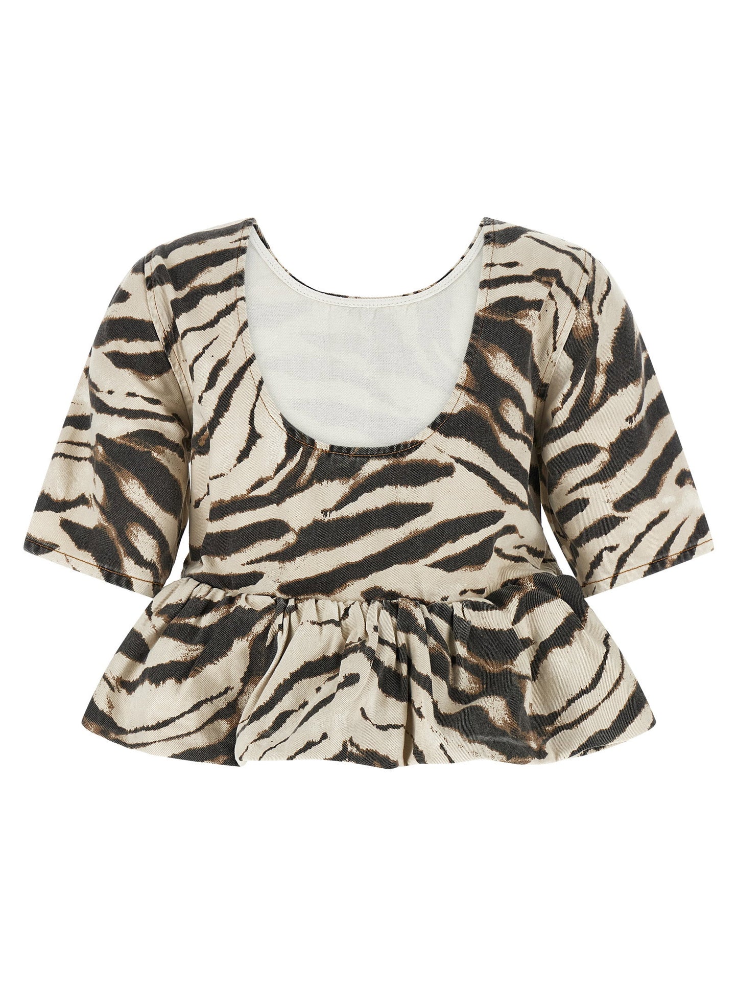 Ganni Zebra Denim Top