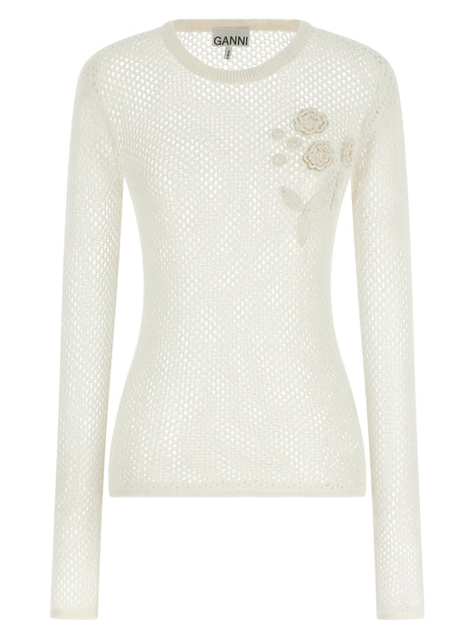 Ganni Pointelle Cotton Sweater