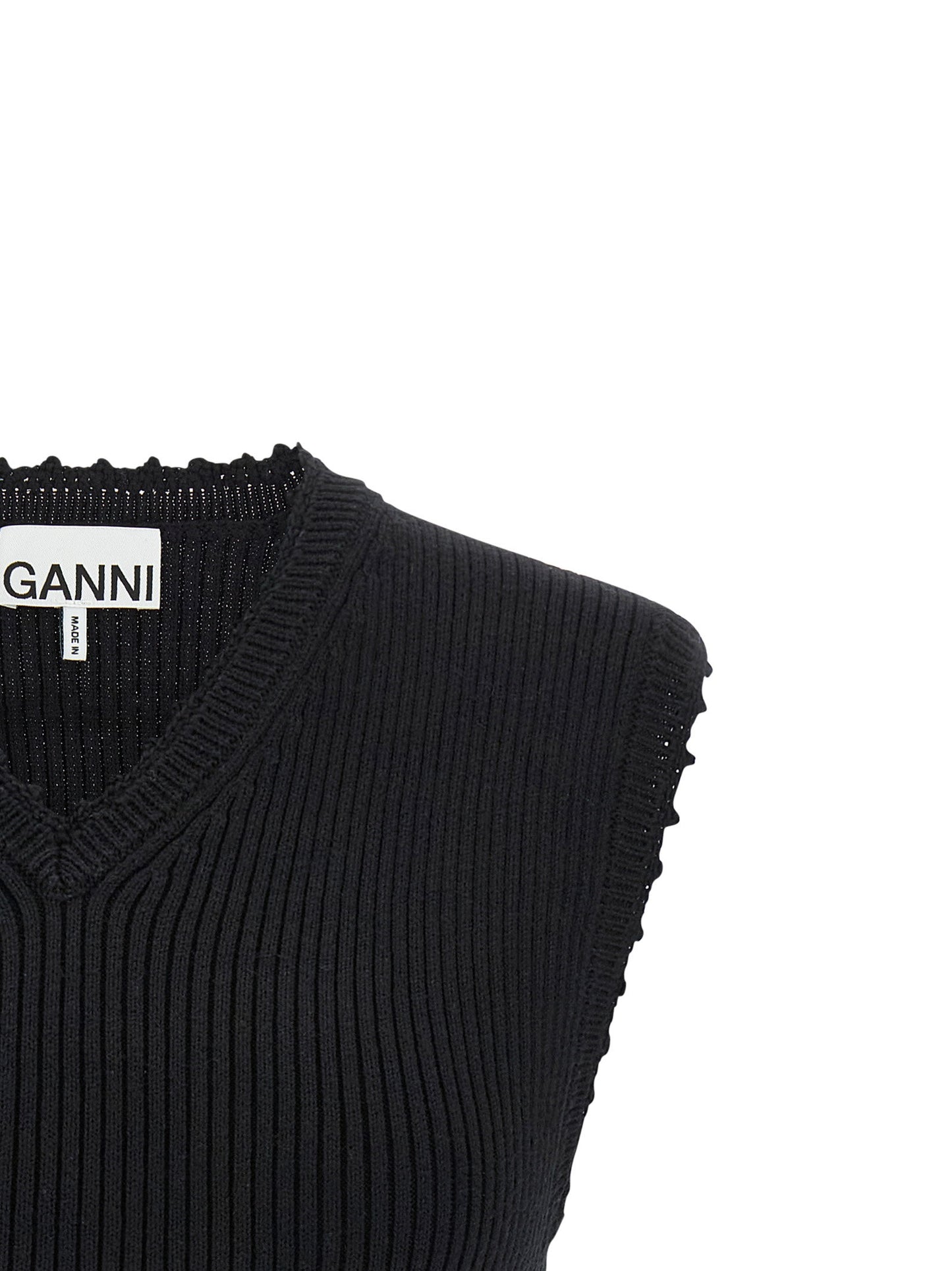 Ganni Cotton Crochet Vest