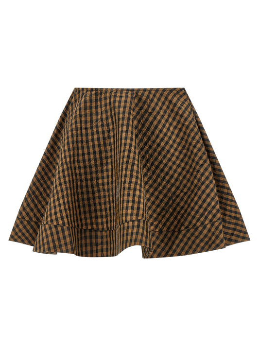 Ganni Crinckled Taffetà Skirt