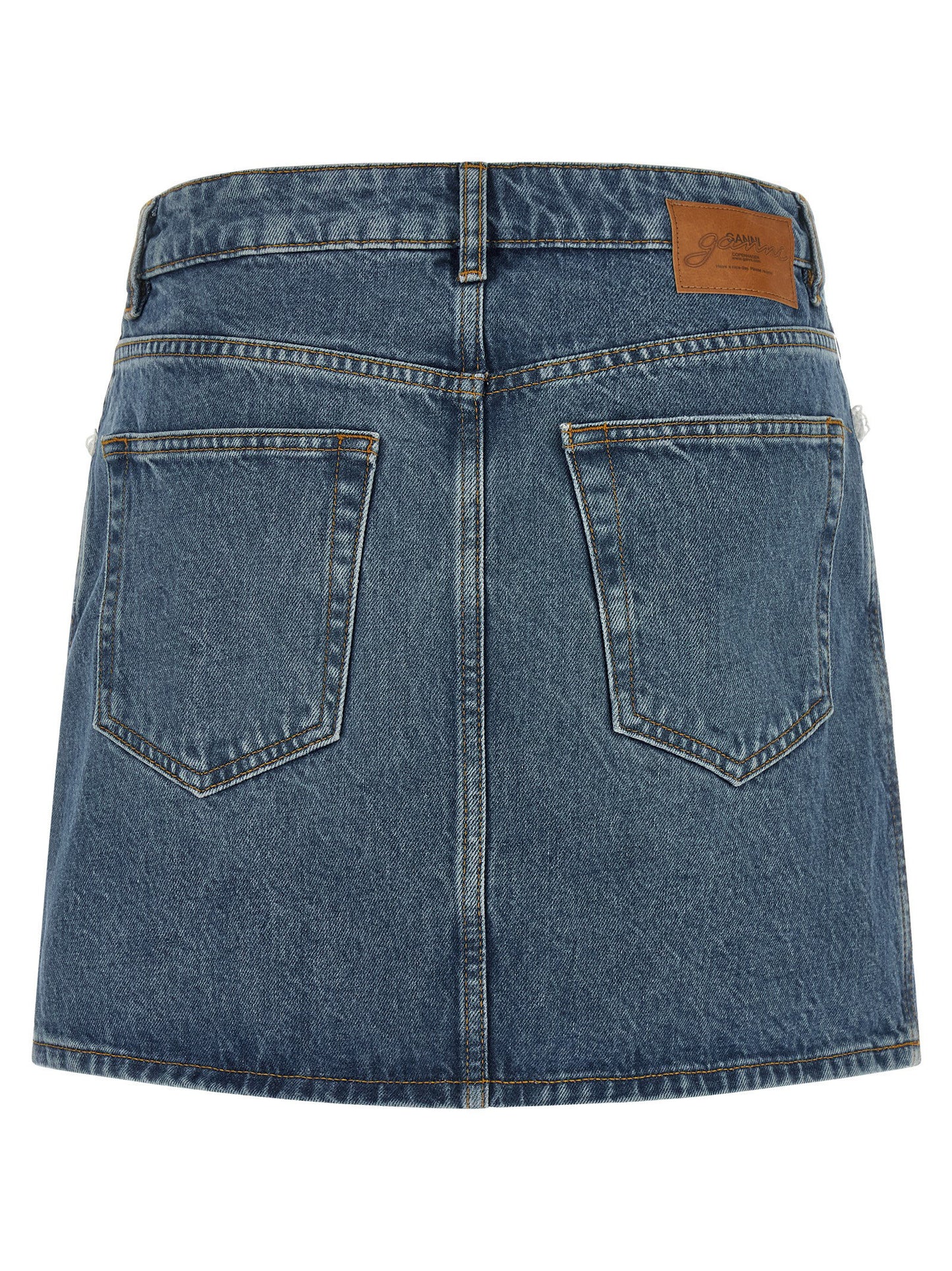 Ganni Denim And Lace Skirt