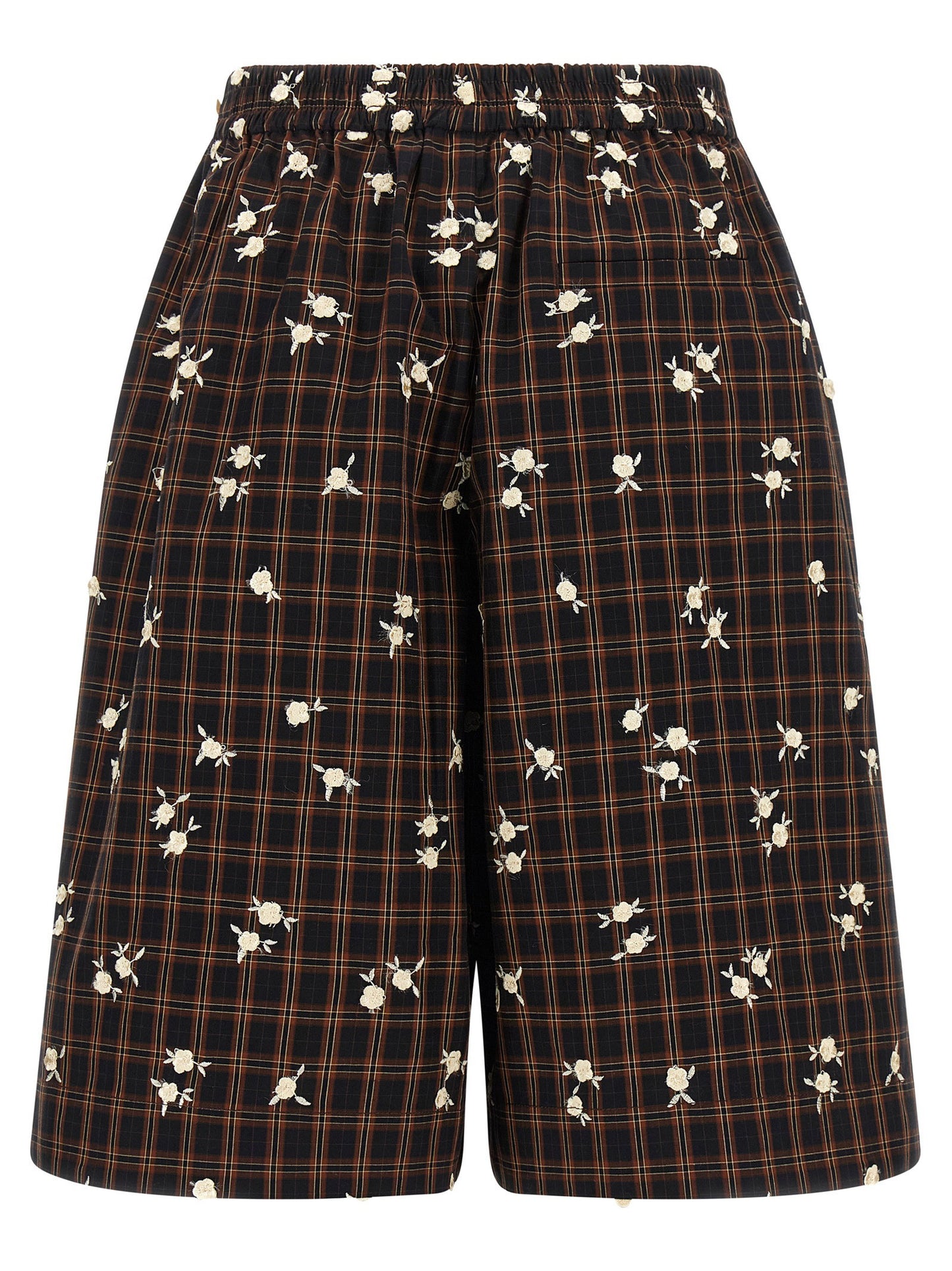 Ganni Check Flower Bermuda Shorts