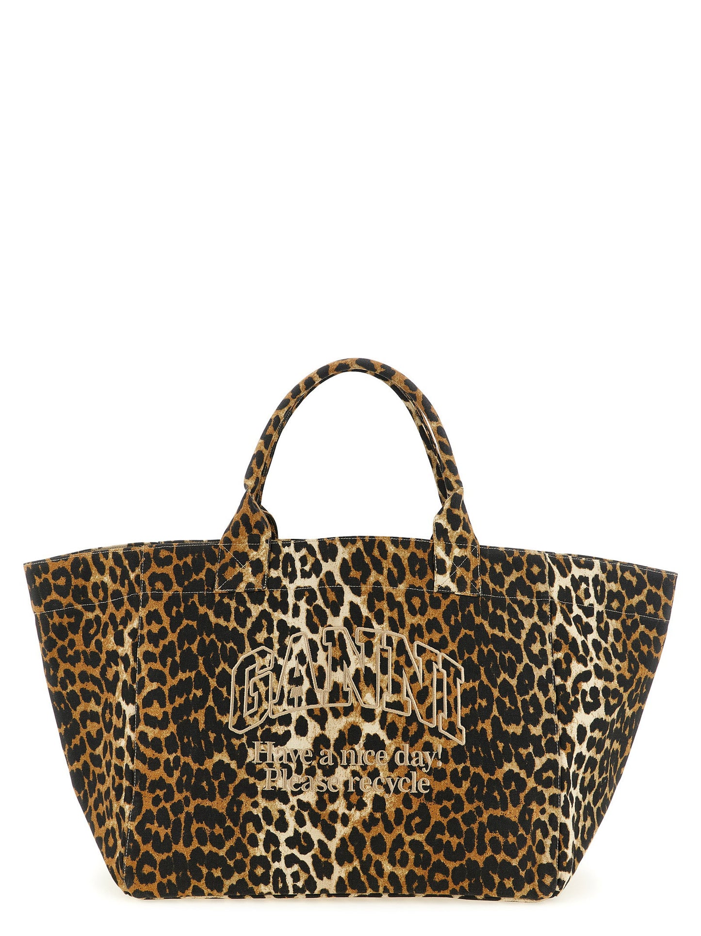 Ganni Leopard Xxl Shopping Bag
