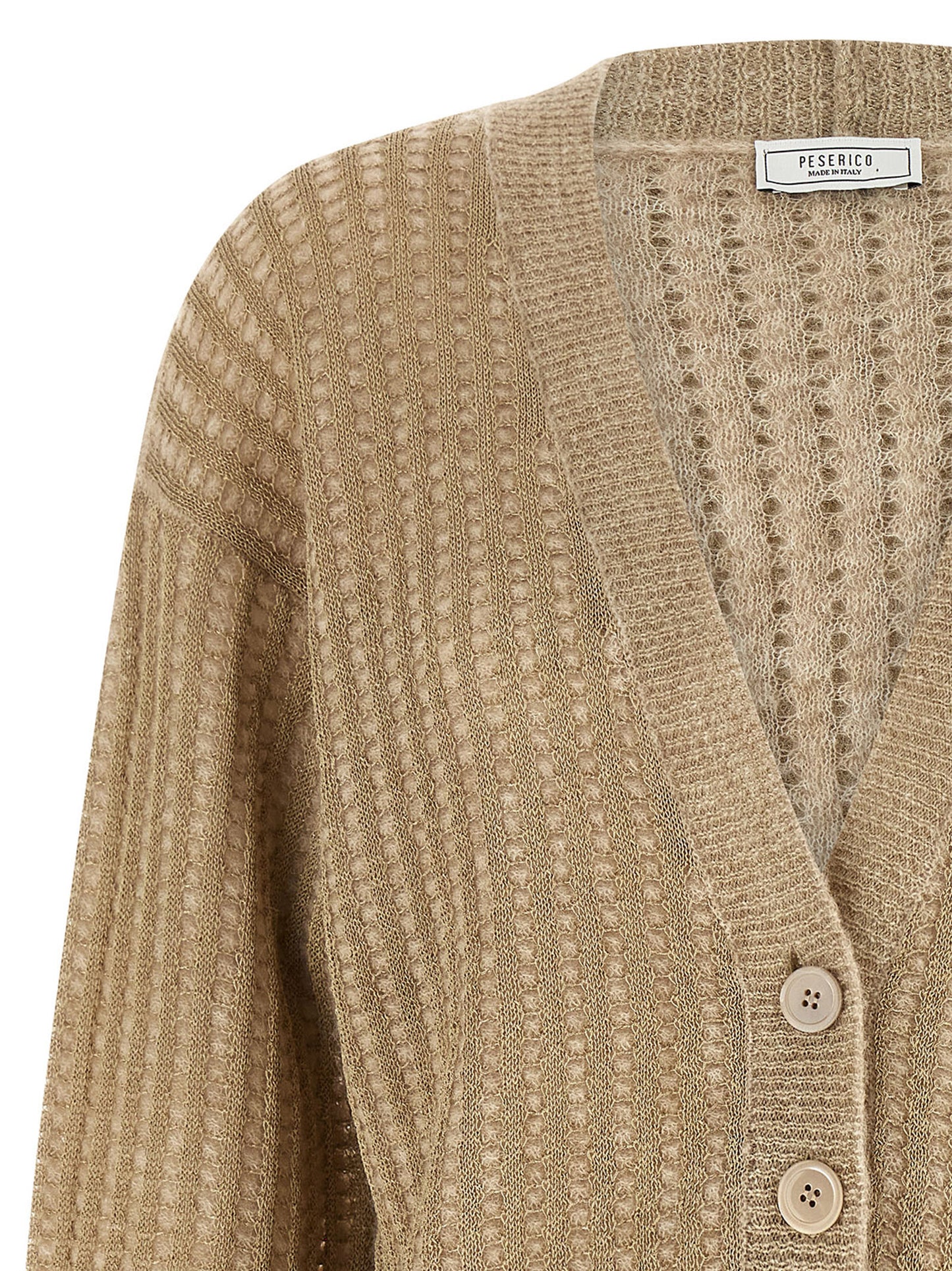 Peserico Waffle Lamé Cardigan