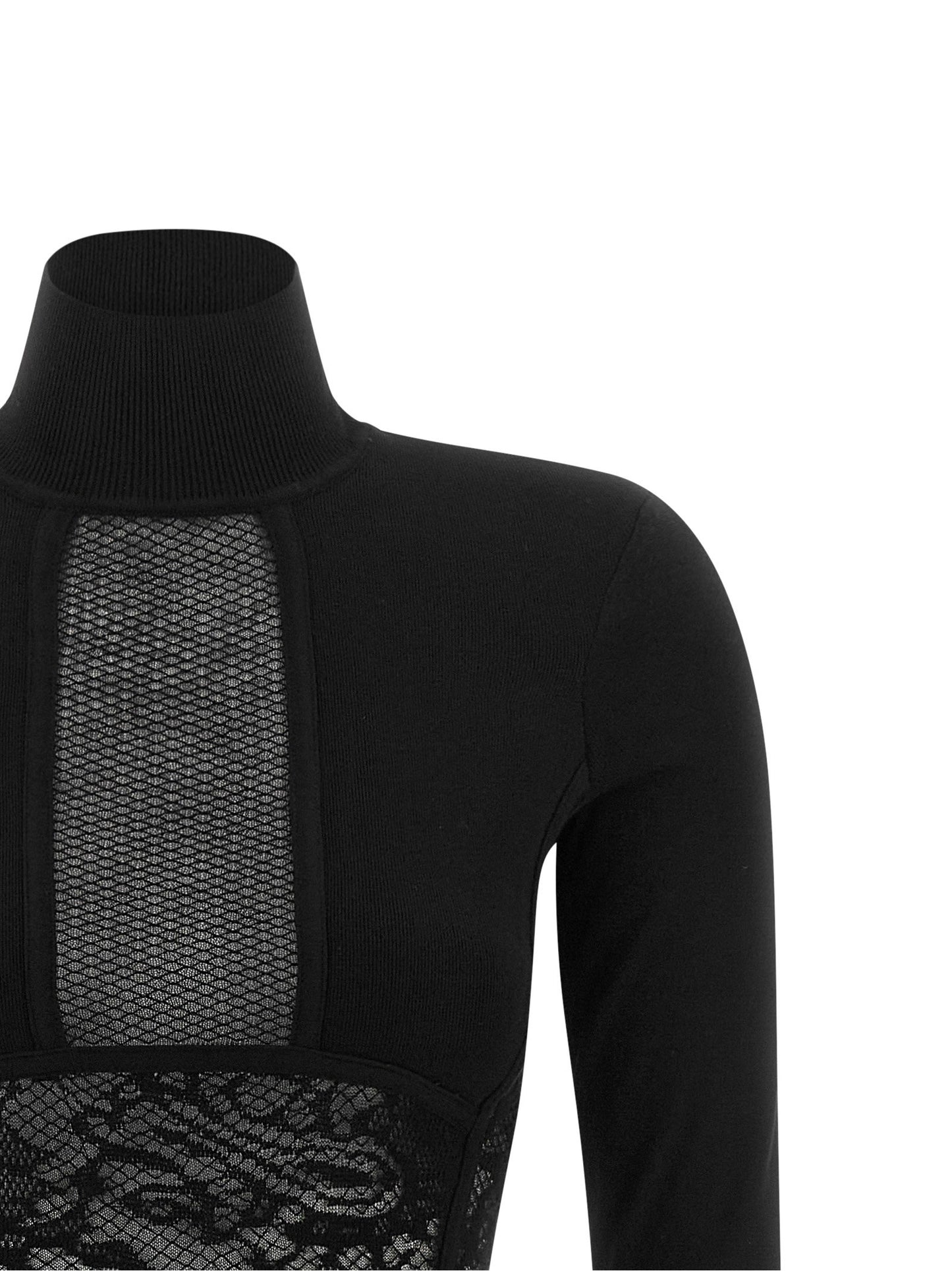 Elisabetta Franchi Knitted And Lace Dress