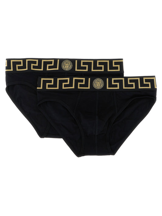 Versace 2-pack Briefs With Greca Pattern