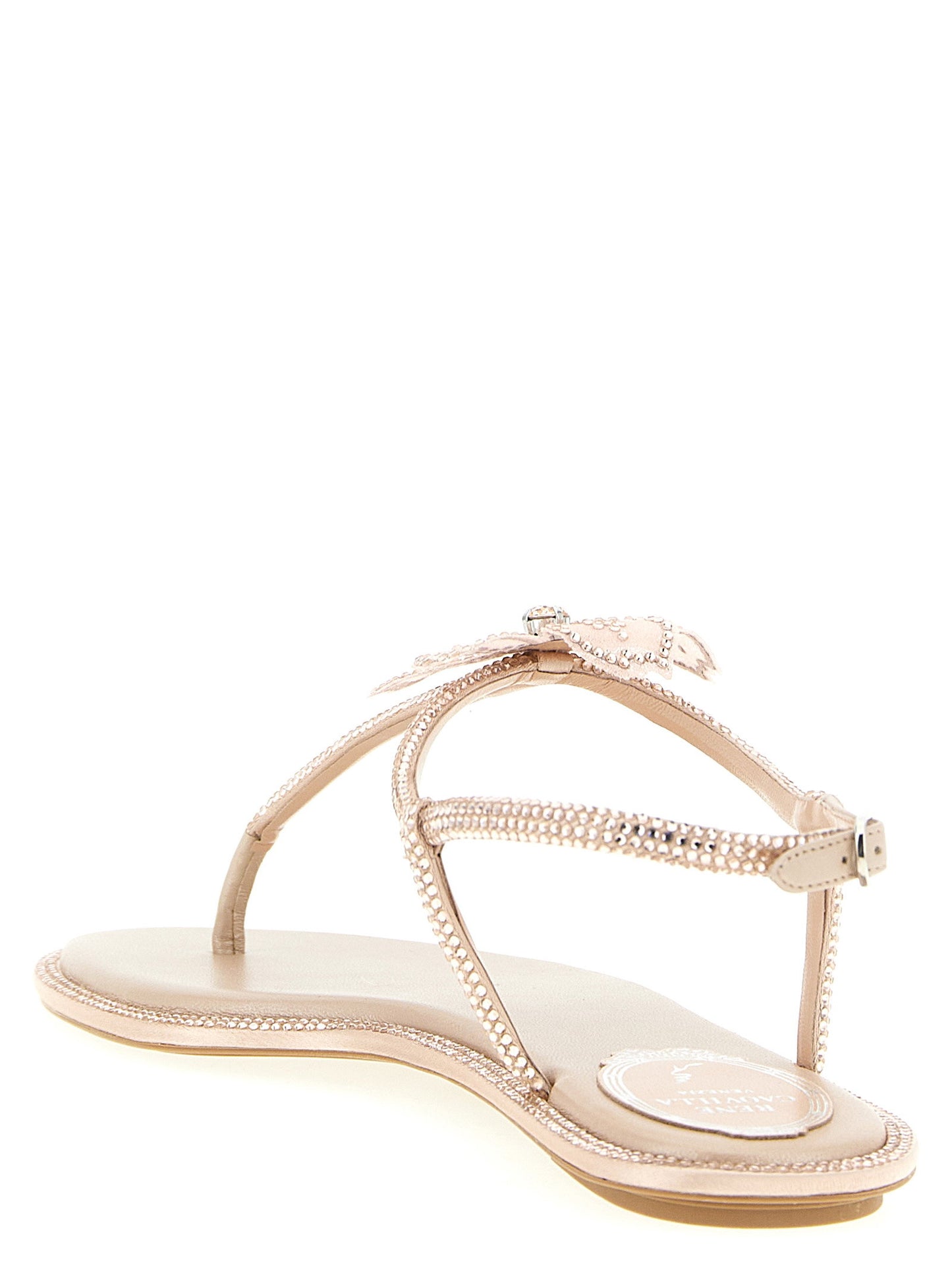René Caovilla Peach Flower Sandals