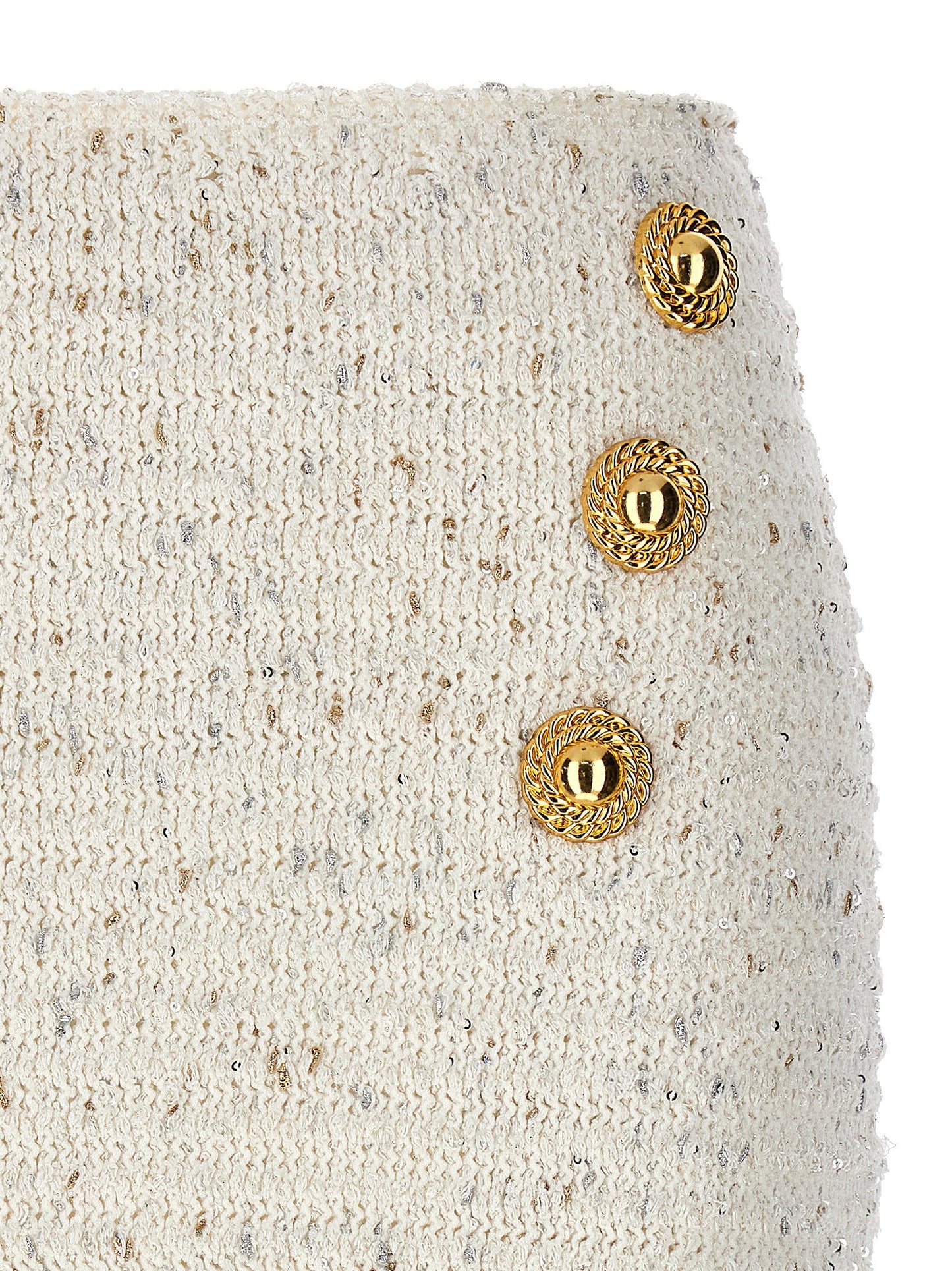 Balmain Fringed Tweed Skirt