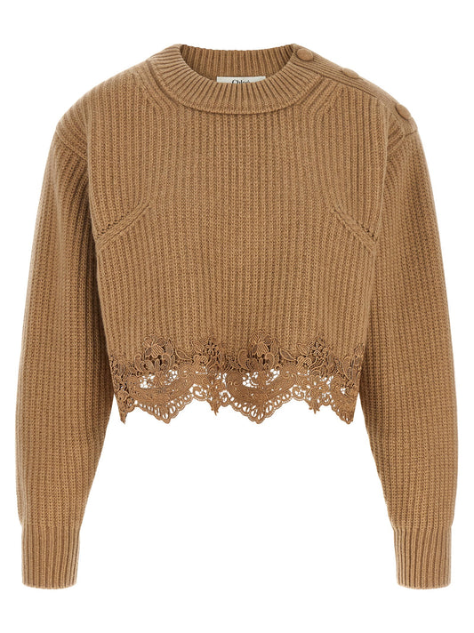 Chloé Cropped Lace Sweater