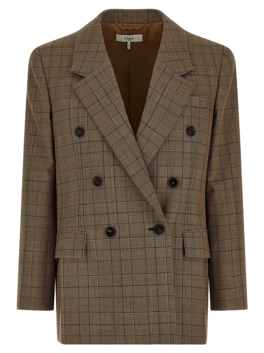 Chloé Check Double-breasted Blazer
