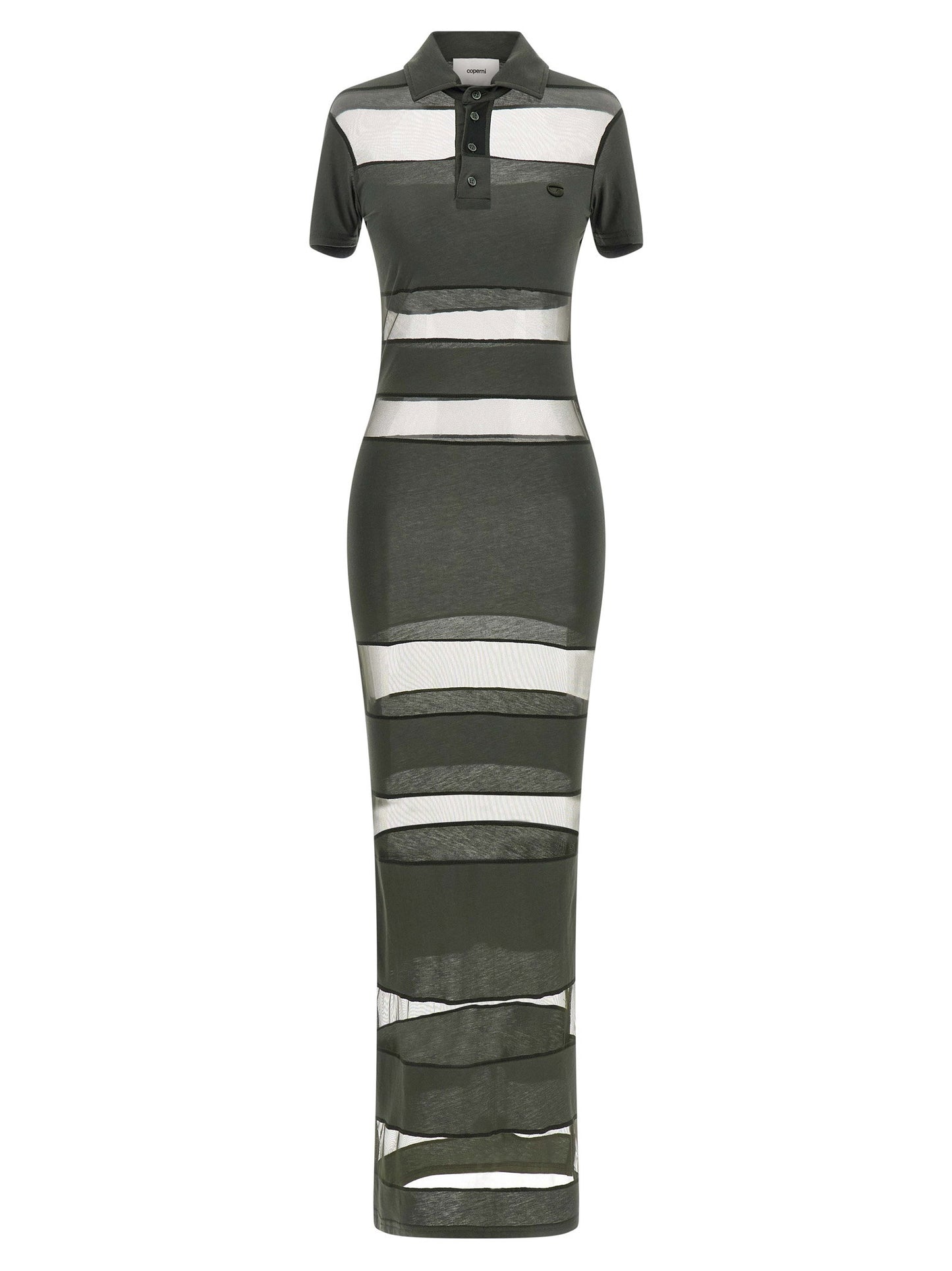Coperni Striped Sheer Polo Dress