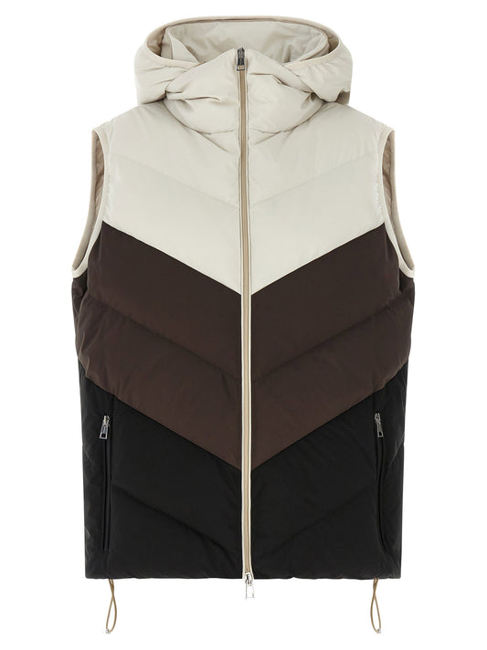 Kiton Chevron Stitching Padded Vest