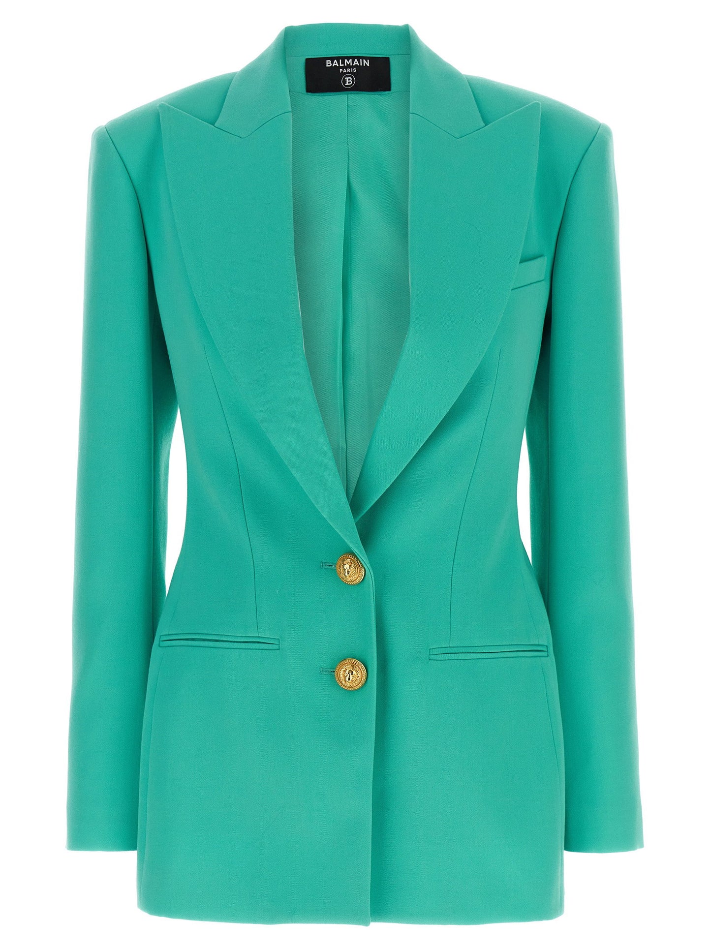 Balmain Logo Button Double-breasted Blazer