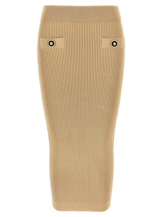 Balmain Ribbed Midi Skirt
