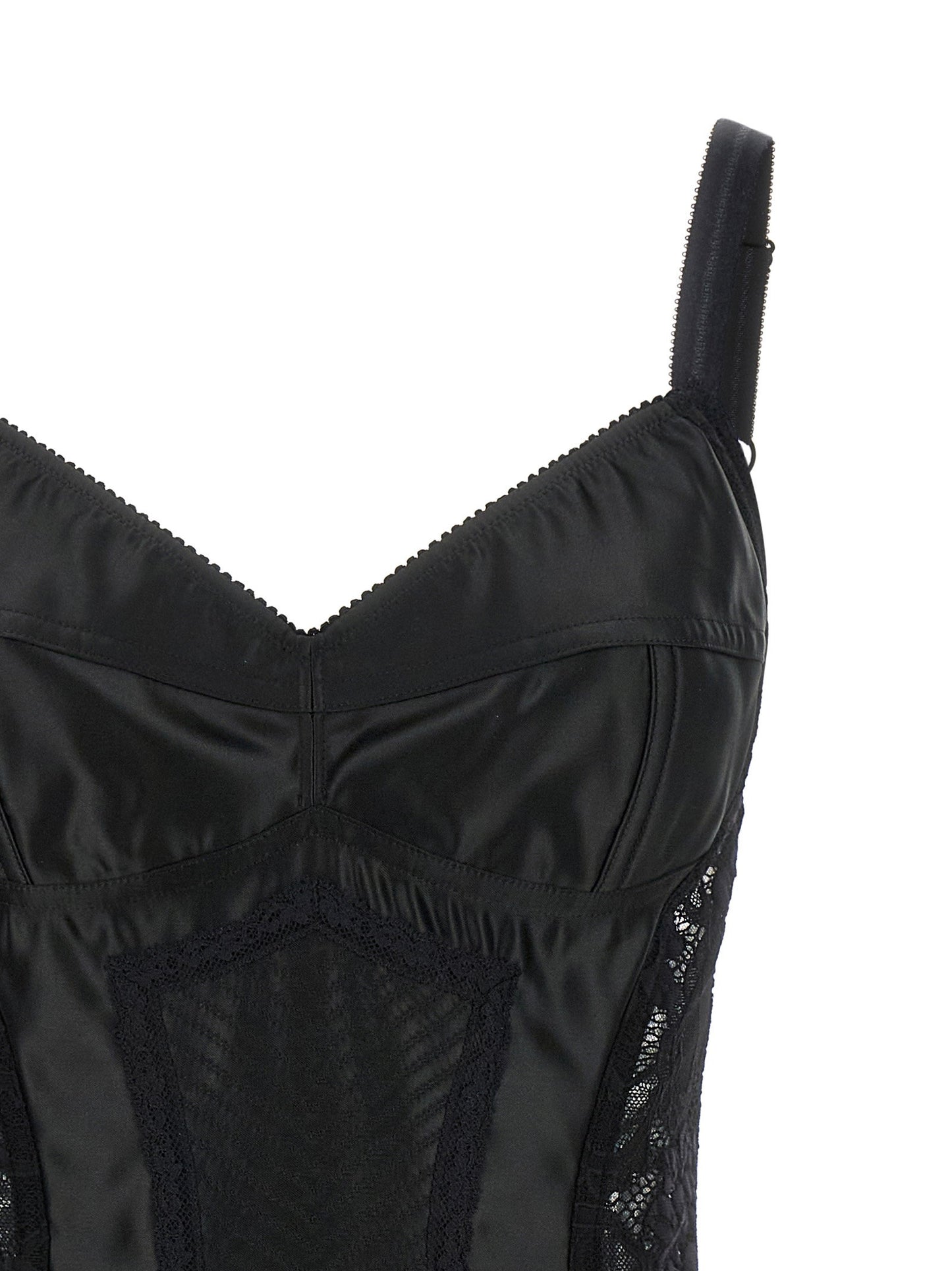 Dolce & Gabbana Satin And Lace Corsetry Bodysuit