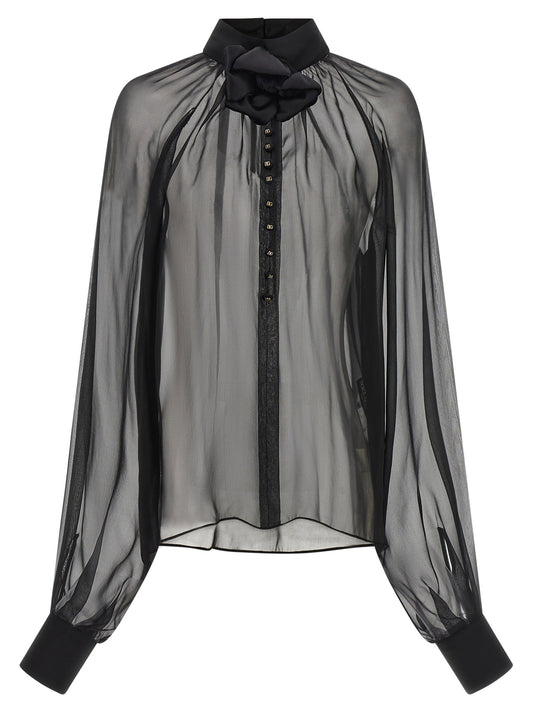 Dolce & Gabbana Chiffon Blouse With Flower