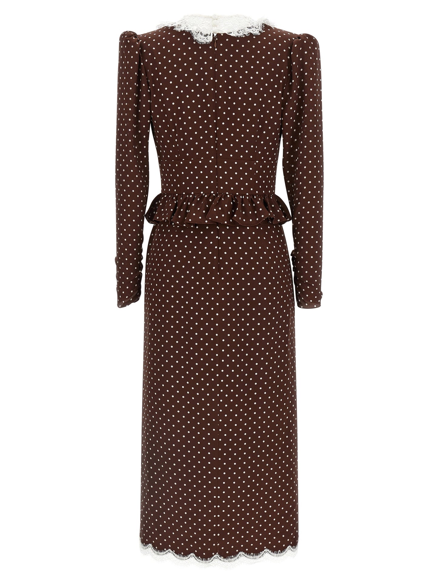 Alessandra Rich Polka Dot Midi Dress