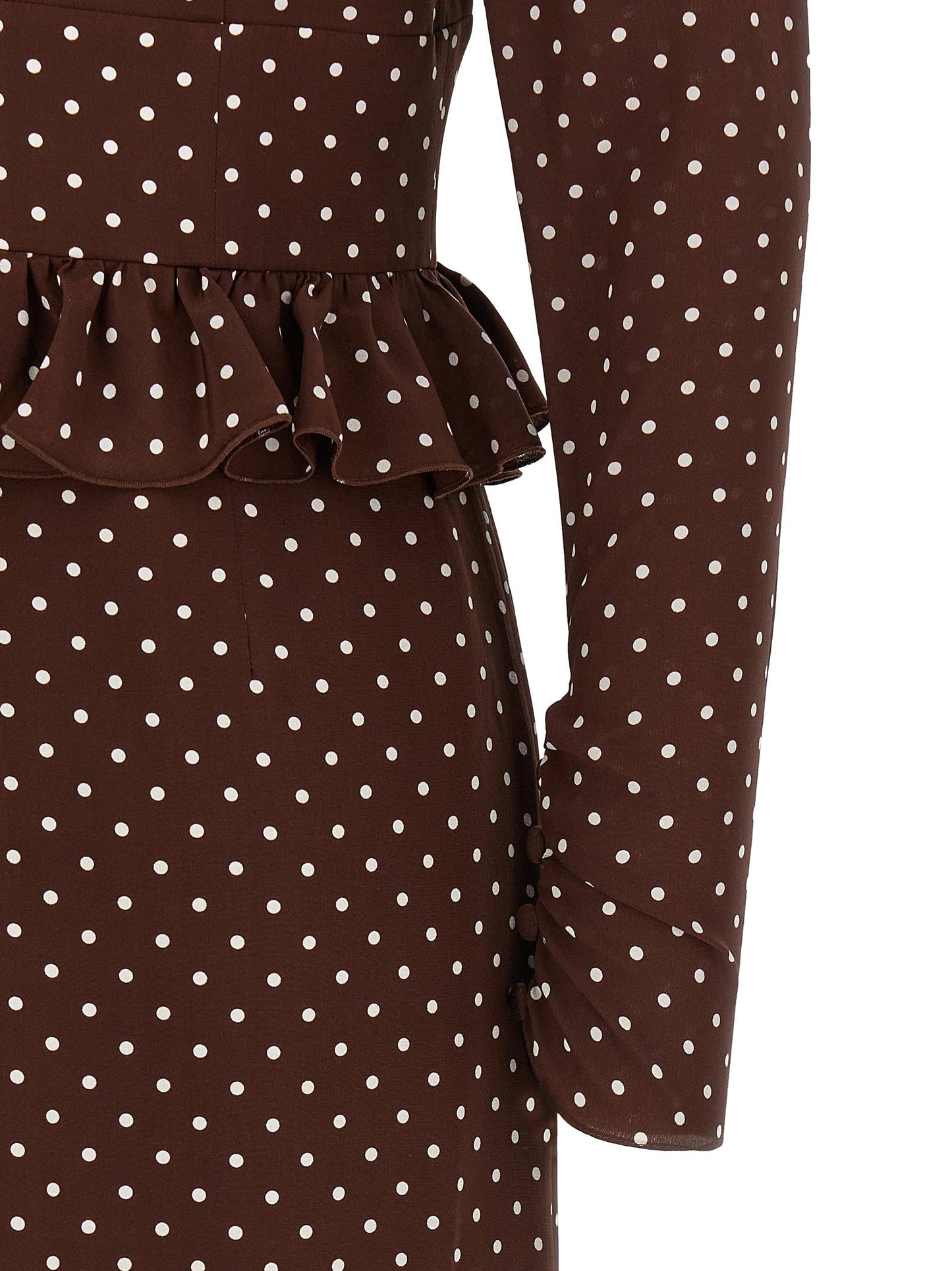Alessandra Rich Polka Dot Midi Dress