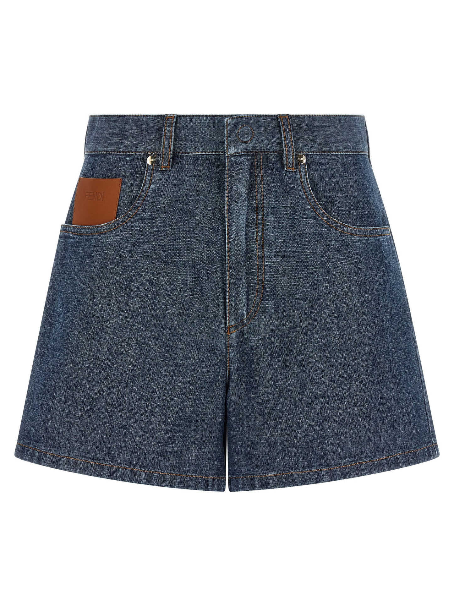 Fendi Chambray Denim Shorts