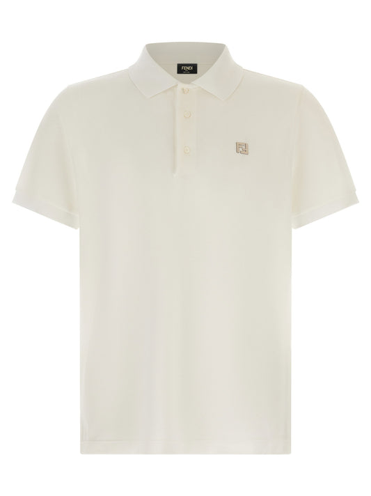 Fendi Ff Metallic Logo Polo Shirt