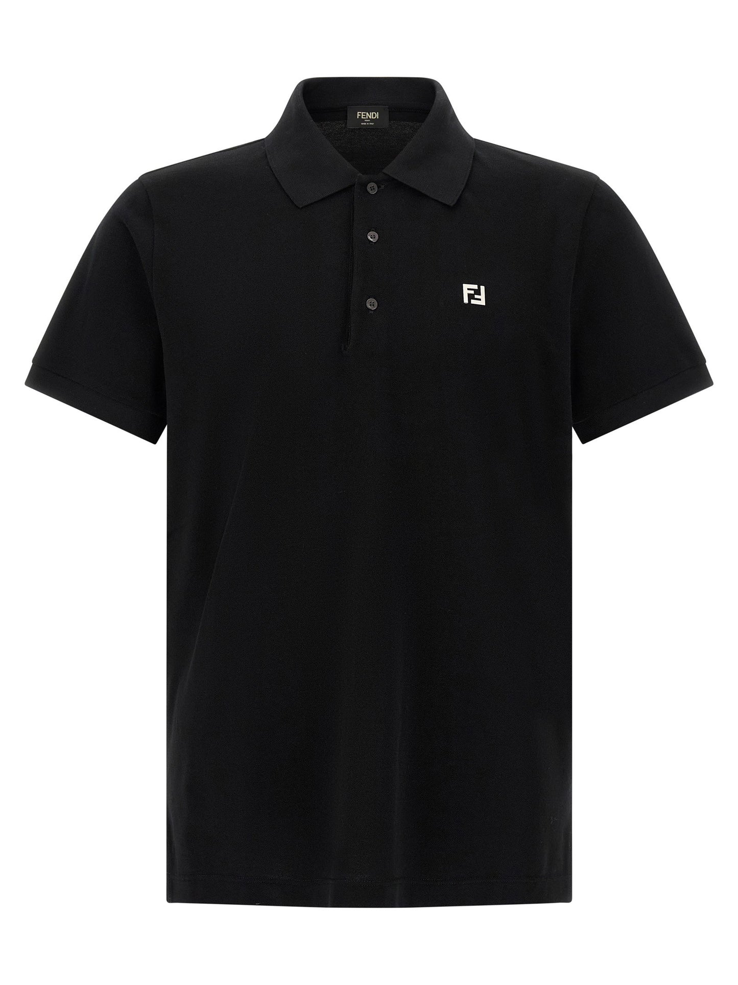 Fendi Ff Metallic Logo Polo Shirt