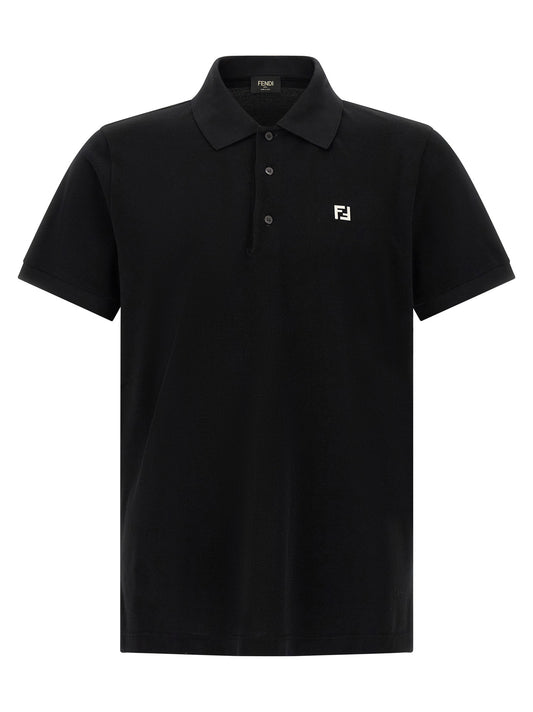 Fendi Ff Metallic Logo Polo Shirt