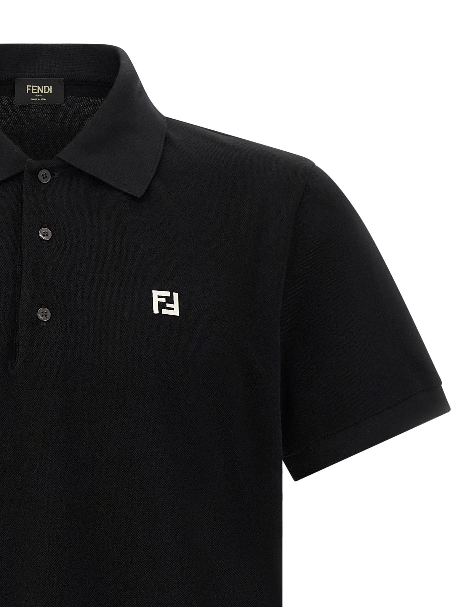 Fendi Ff Metallic Logo Polo Shirt