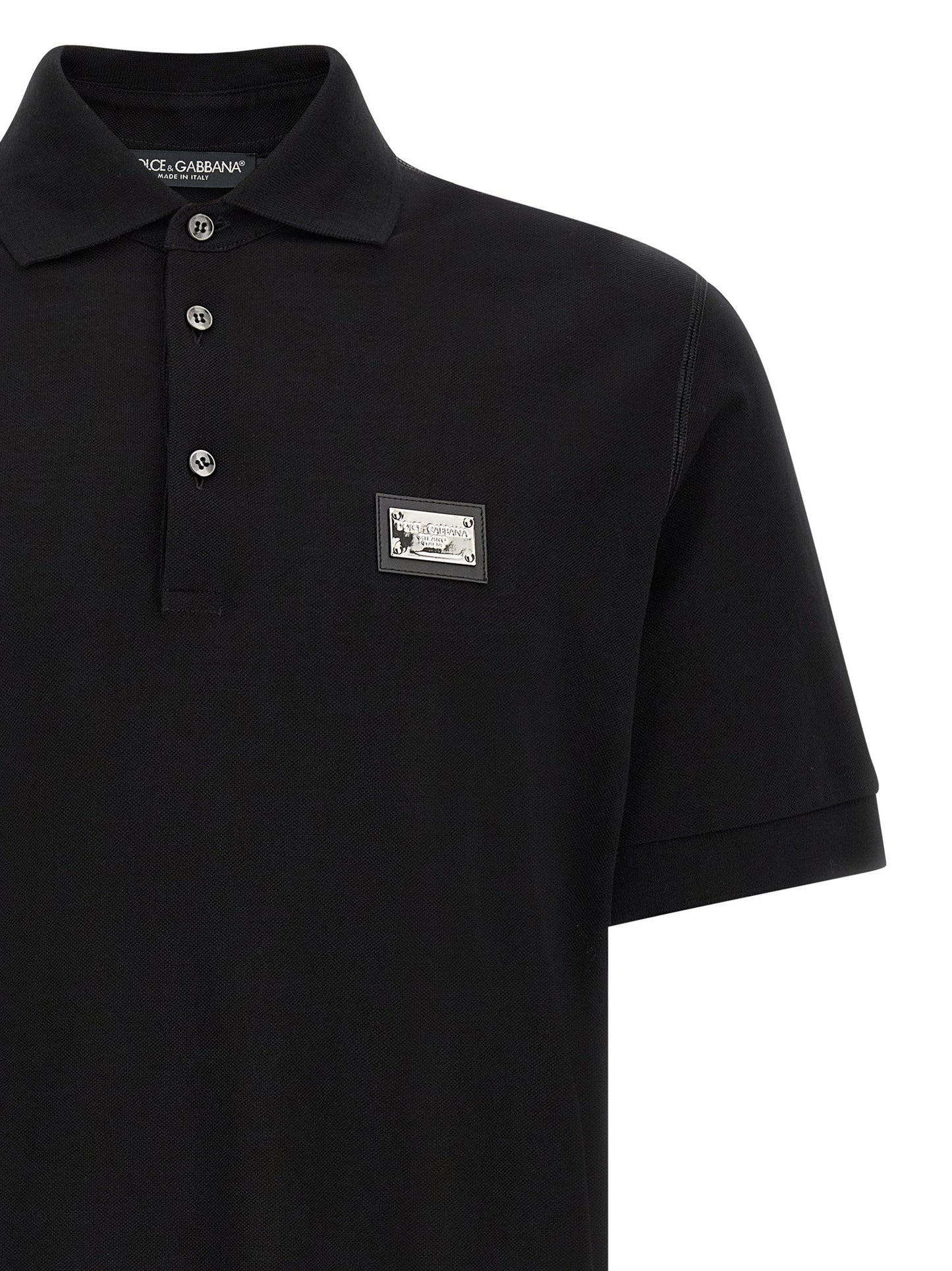 Dolce & Gabbana Logo Plate Polo Shirt