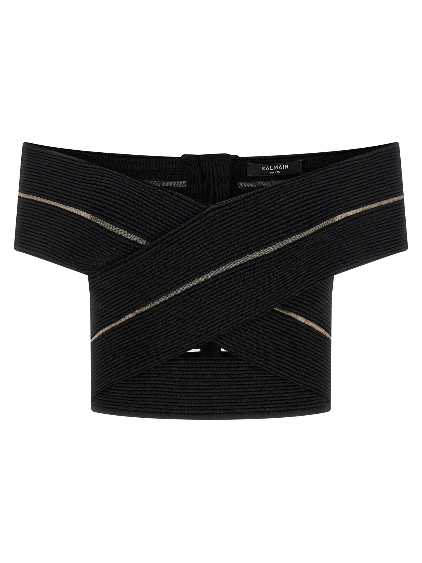 Balmain Off-the-shoulder Crop Top