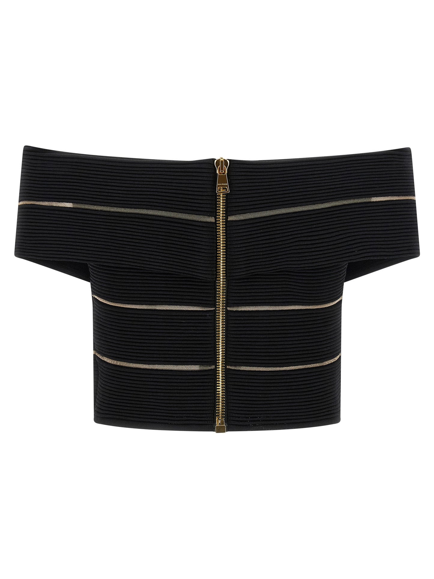 Balmain Off-the-shoulder Crop Top