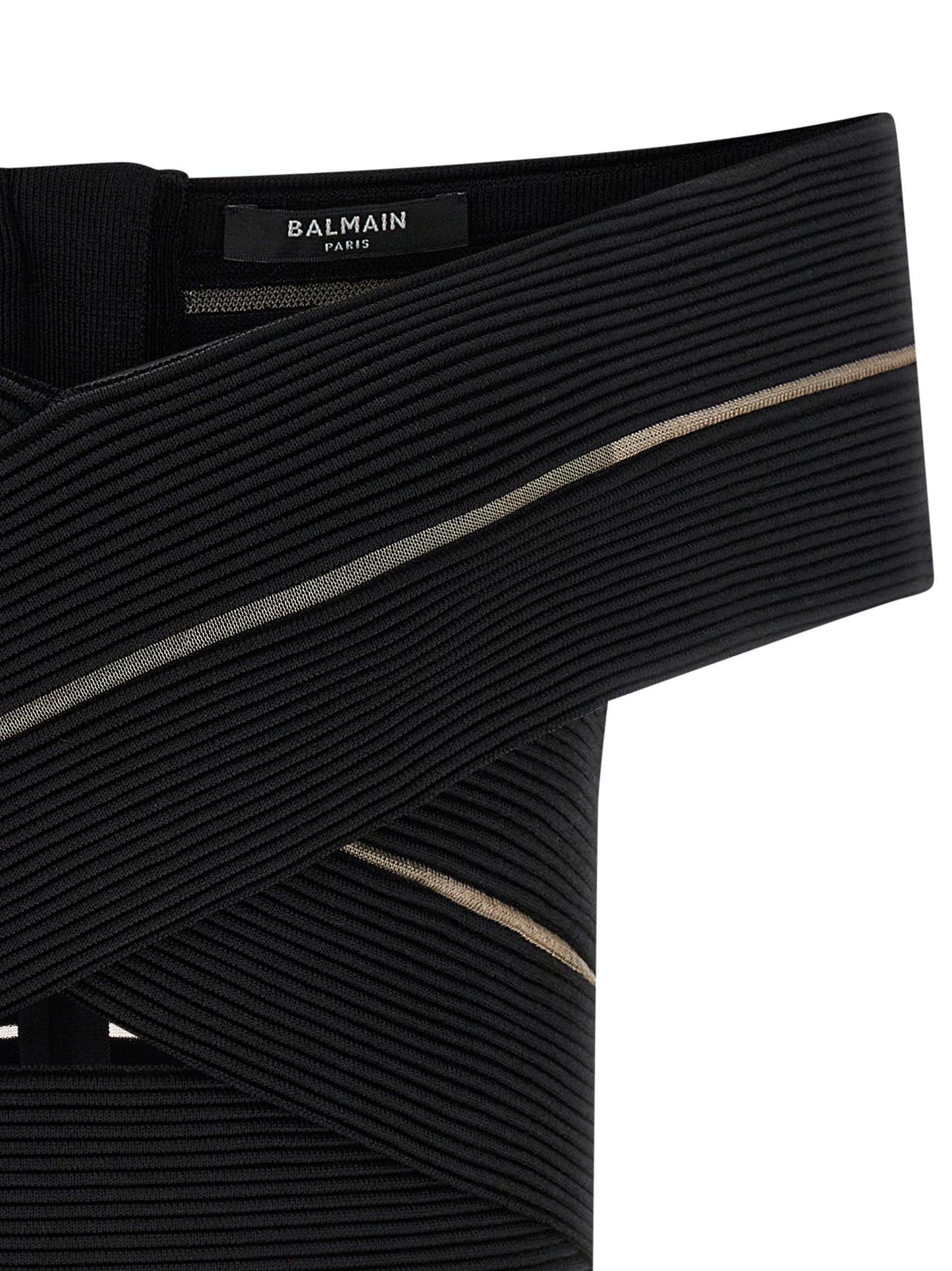Balmain Off-the-shoulder Crop Top