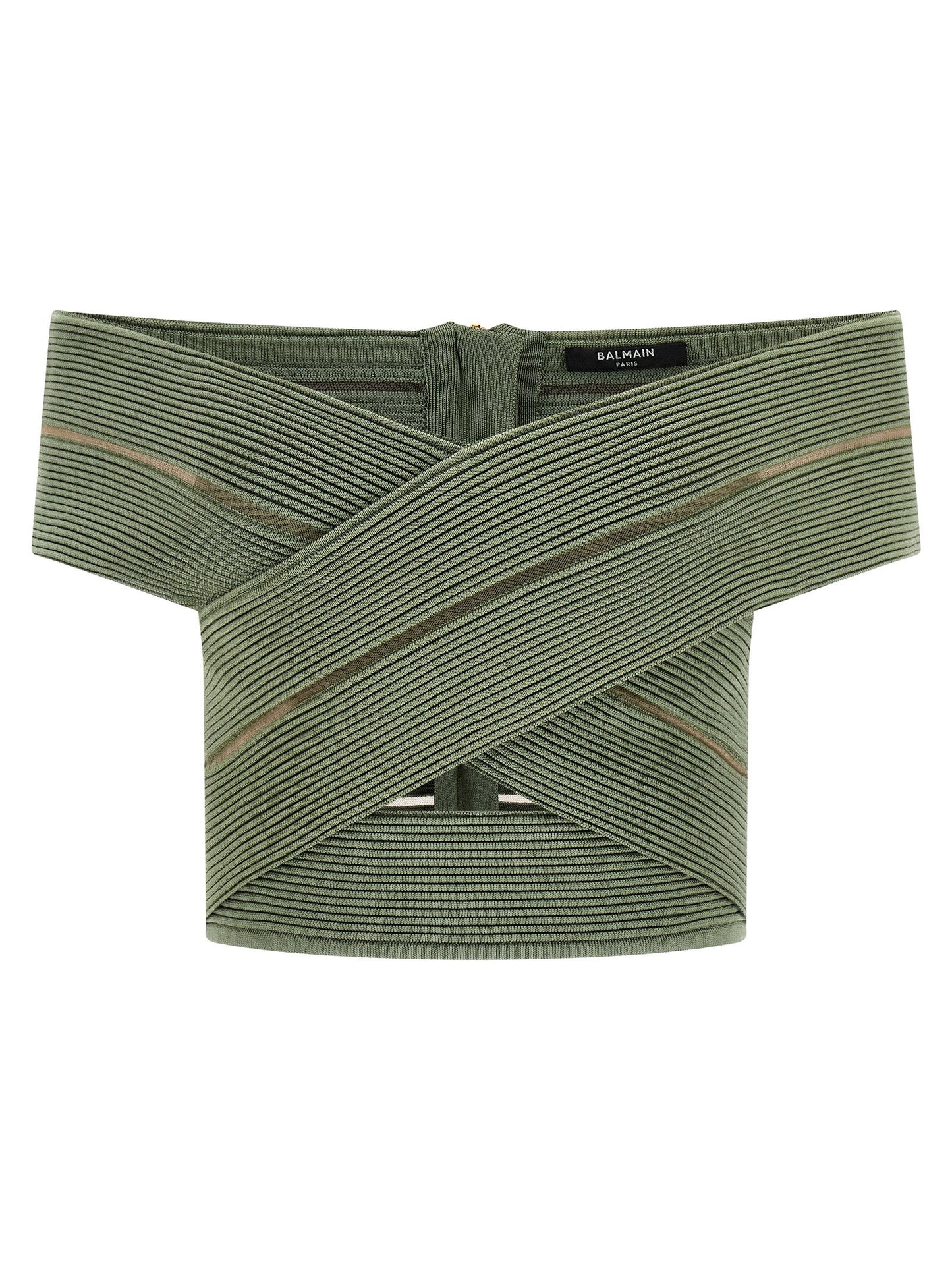 Balmain Off-the-shoulder Crop Top