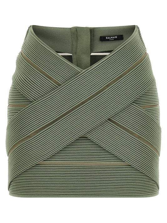 Balmain V-shaped Waist Skirt