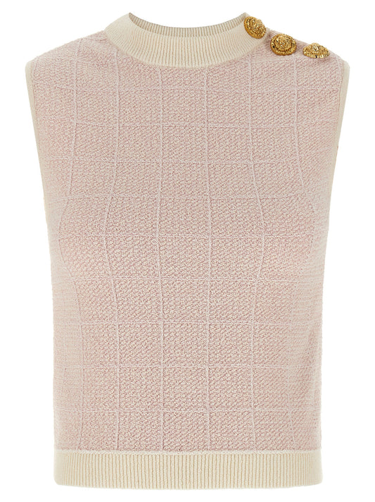 Balmain Testa Di Leone Tweed Vest