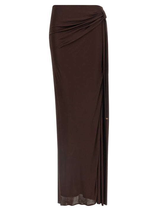 Elisabetta Franchi Shiny Viscose Skirt