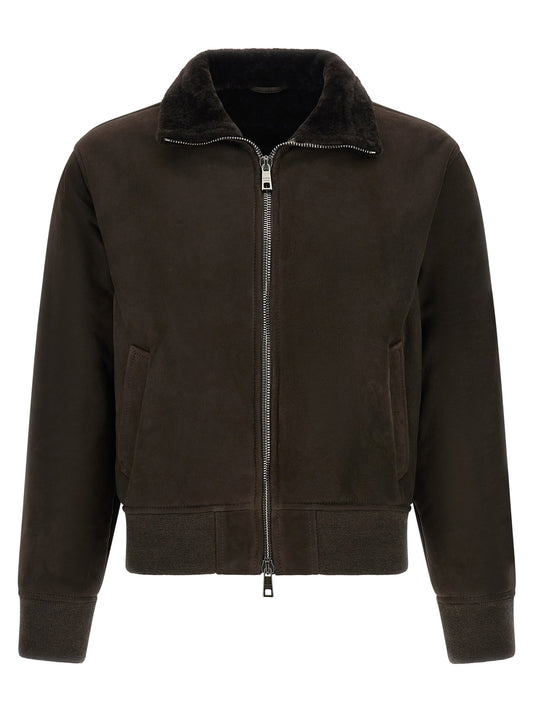 Giorgio Brato Suede Bomber Jacket