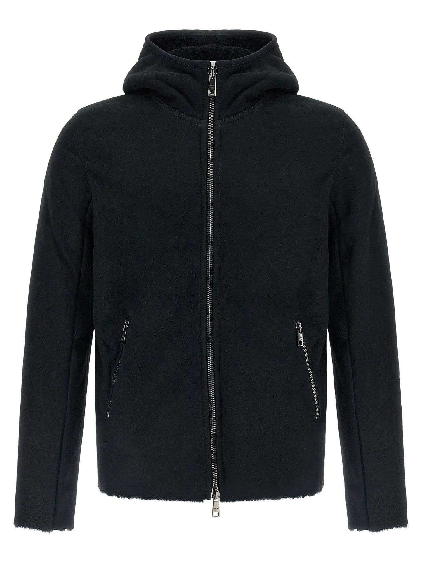 Giorgio Brato Velour Leather Hoodie