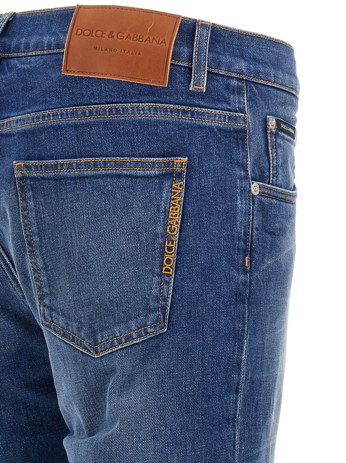 Dolce & Gabbana Logo Embroidery Jeans