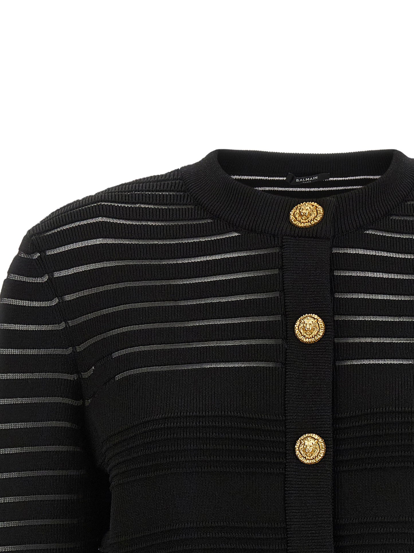 Balmain Semi-transparent Stripes Cardigan
