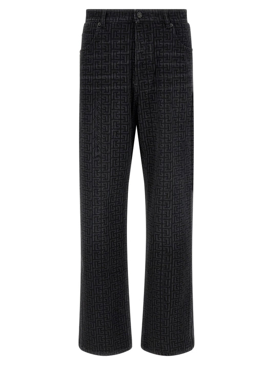 Balmain Monogram Pattern Jeans