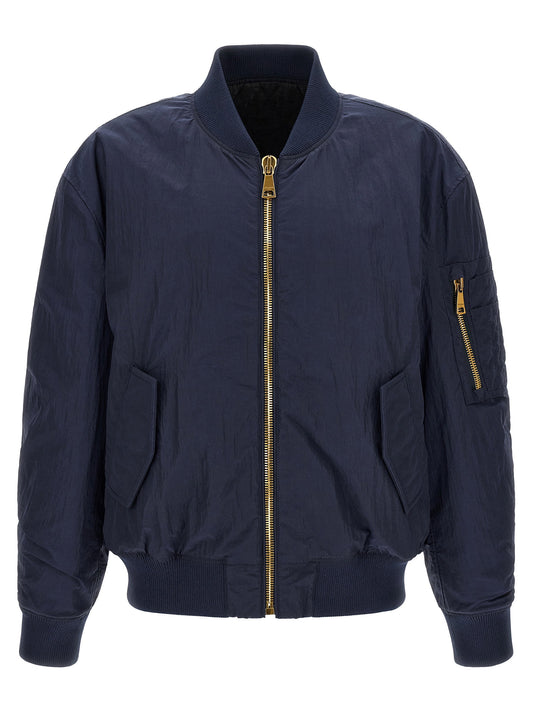Balmain Logo Embroidery Bomber Jacket